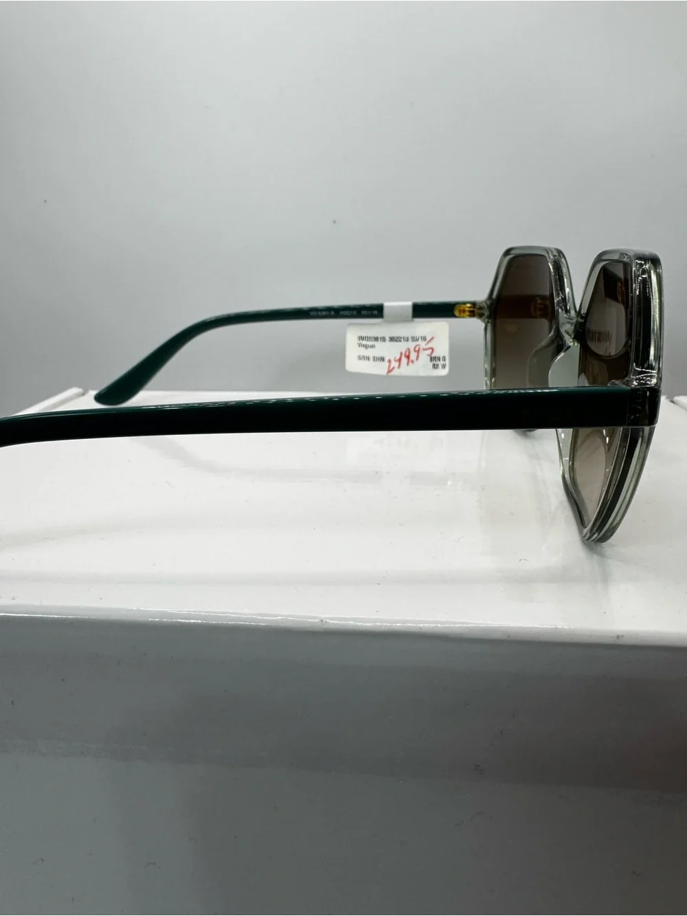 Vogue Sunglasses — Light Green Frame with Brown Gradient Lenses